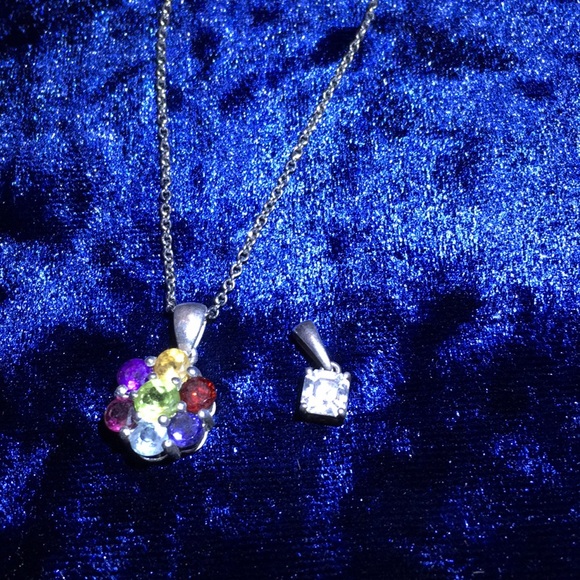 Multi gemstone necklace with interchangeable gems - Picture 1 of 3